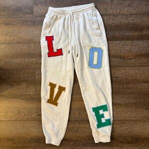 Aerie LOVE Varsity Letter Applique Jogger Sweatpants Sz S